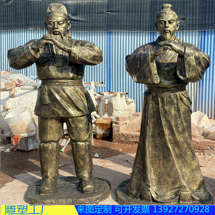 玻璃钢人物雕塑 仿铜造型
